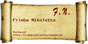 Friebe Nikoletta névjegykártya